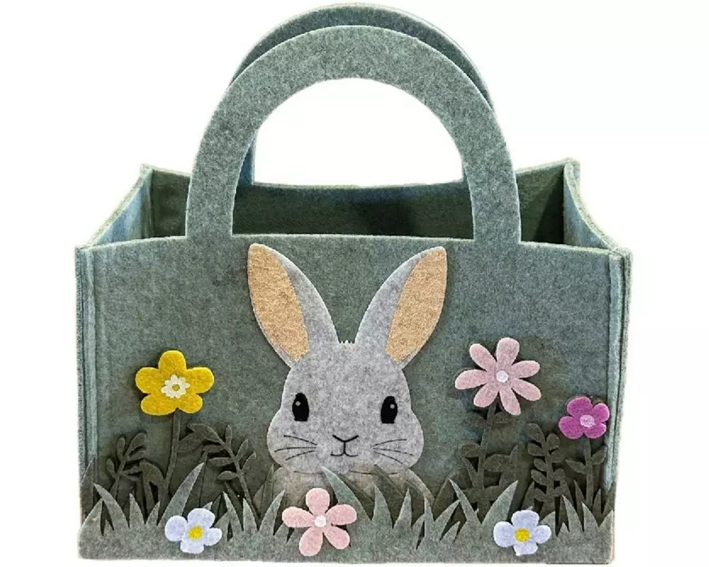 Dameco Ostertasche Hase Grau/Grün