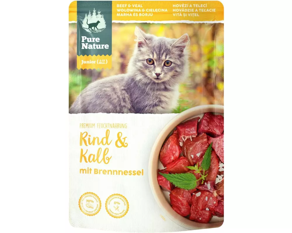 Pure Nature Nassfutter Junior Rind&Kalb, 85 g