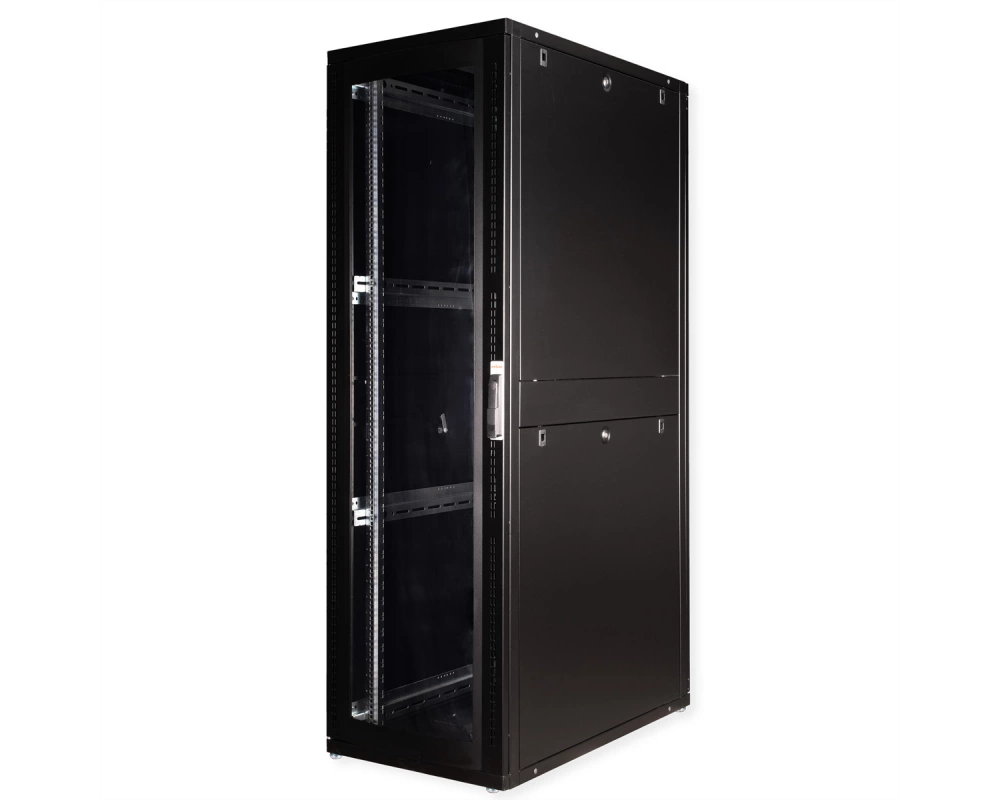 ROLINE 19-Zoll Serverschrank Pro 42 HE, 600x1000 BxT schwarz Plexiglas