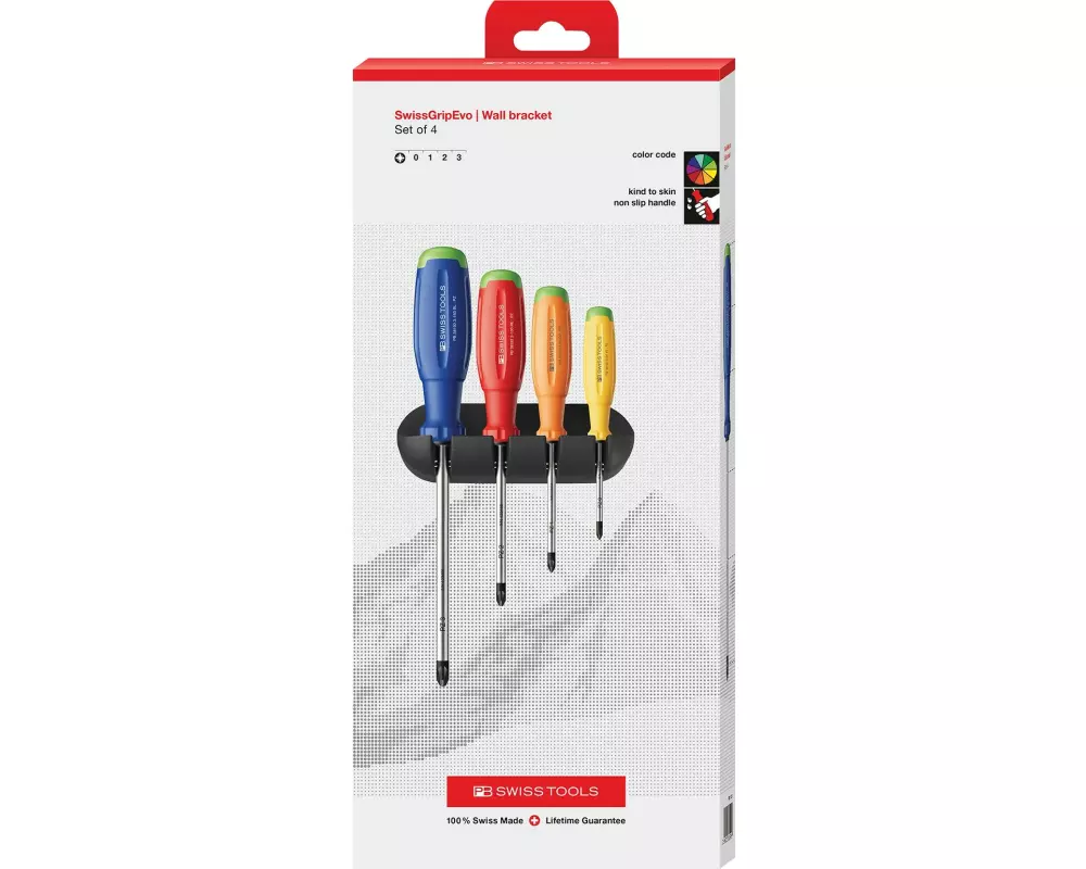 PB Swiss Tools Schraubenzieher-Set SwissGrip Evo Pozidriv RainBow