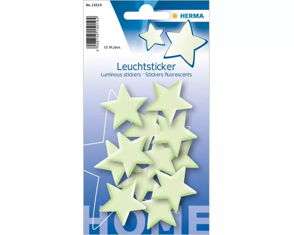 Herma Stickers Motivsticker Sterne Mini, Nachtleuchtend