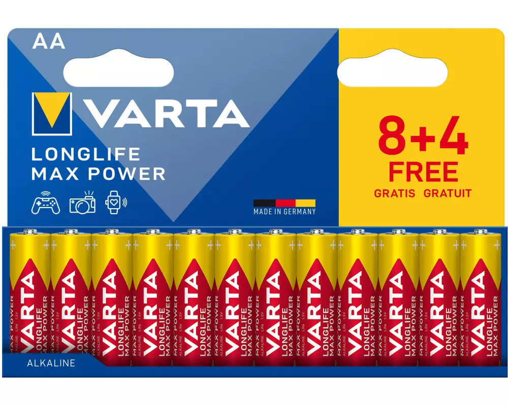 Varta Batterie Longlife Max Power AA , 12 Stück