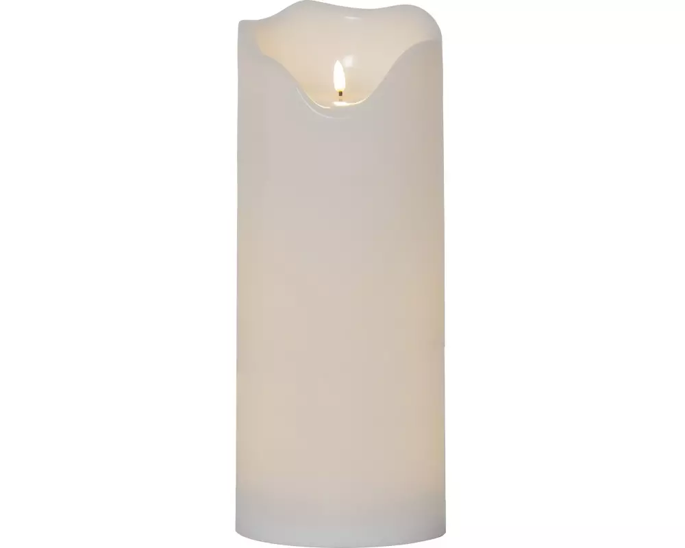 Star Trading LED-Kerze Pillar Flamme Grand Ø 16 x 40 cm, Weiss