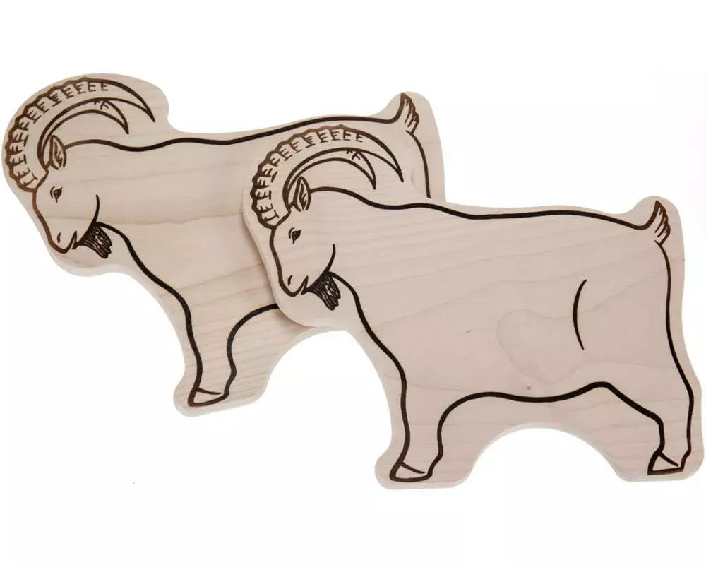 creanorm Schneidebrett FSC Ahorn in Steinbock Form, 25 x 18 x 1.2 cm