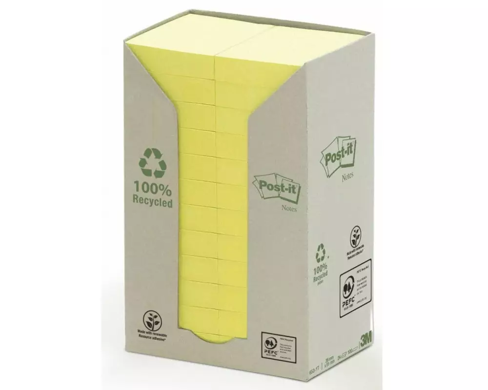 Post-it Notizzettel Post-it Recycling Notes 3.8 cm x 5.1 cm Gelb
