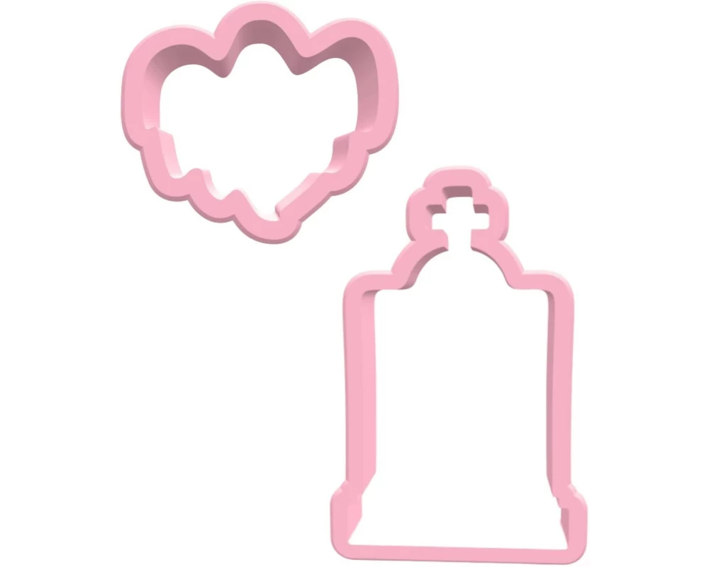 BackshopSchweiz Ausstechformen Set – Geist und Grabstein 1 Stück, Rosa