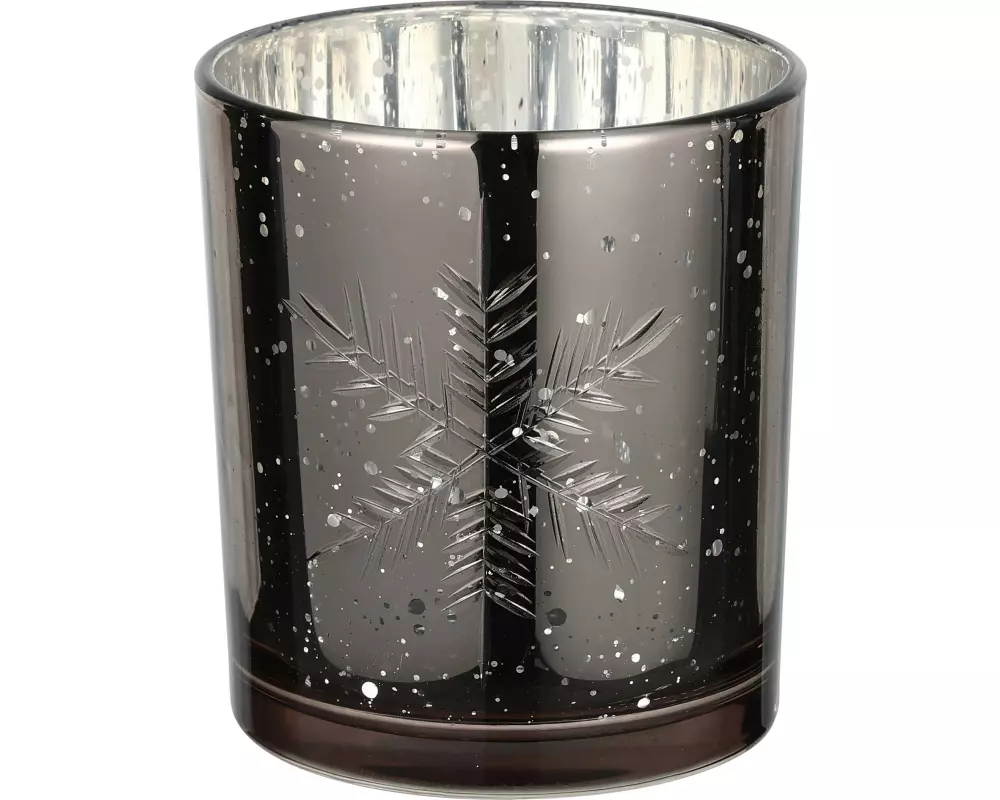 EGLO Teelichthalter Scheeflocke Lukut 10 cm Silber, Glas