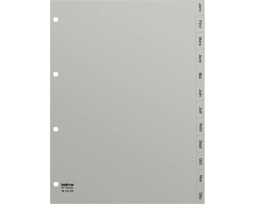 KOLMA Register KolmaFlex A4 18.121.03 grau Jan-Déc FR