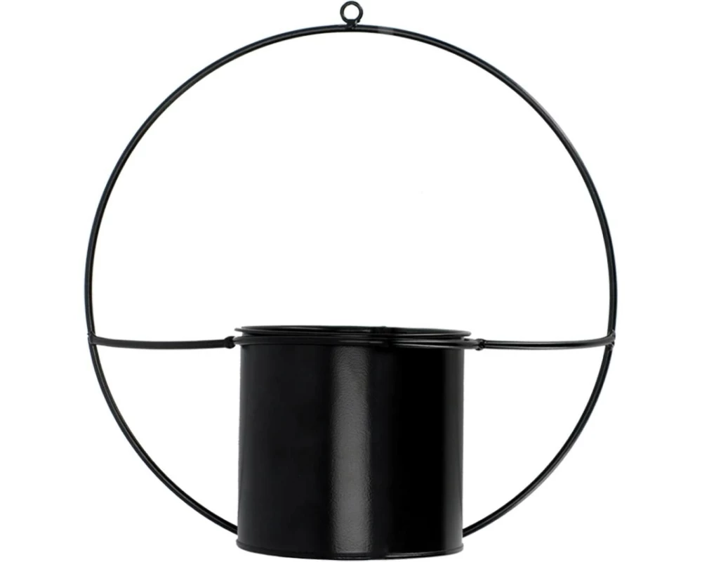Esschert Design Wand- Pflanzer Wandpflanztopf Eisen rund Schwarz