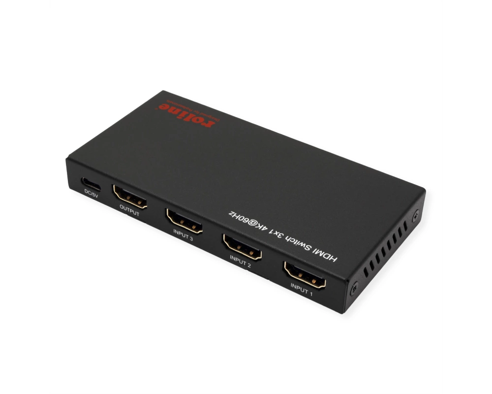ROLINE 4K HDMI Switch, 3-fach, mit Fernbedienung