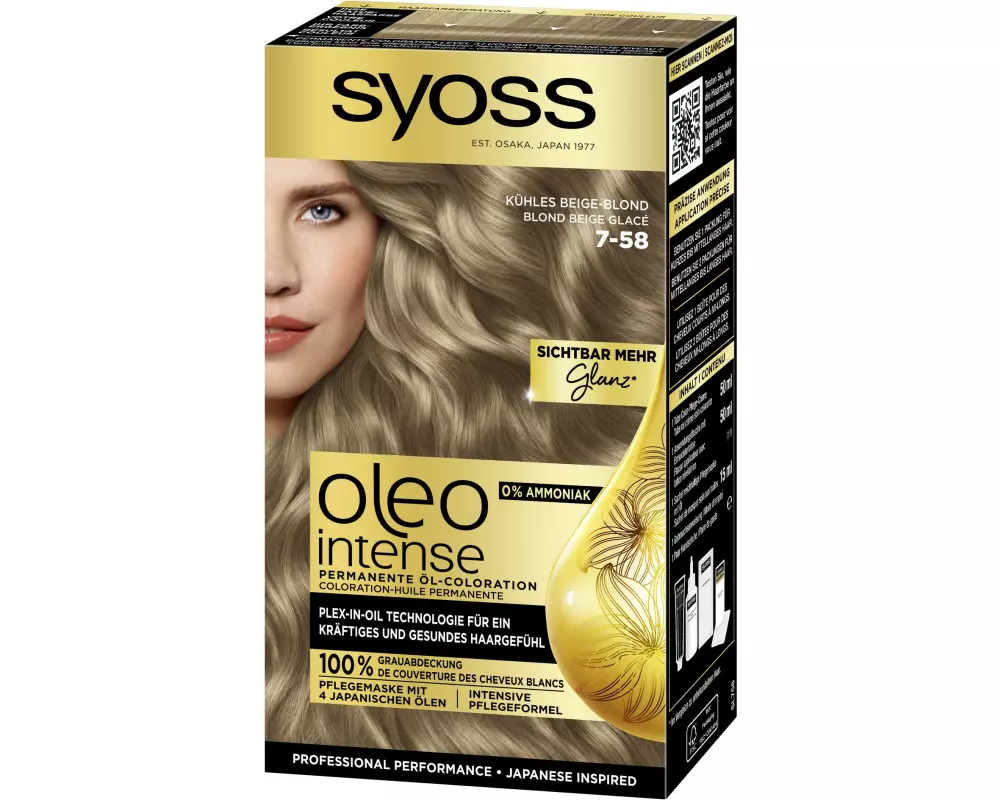 Syoss oleo intense Haarcoloration Oleo Intense 7-58 Kühles Beige Blond