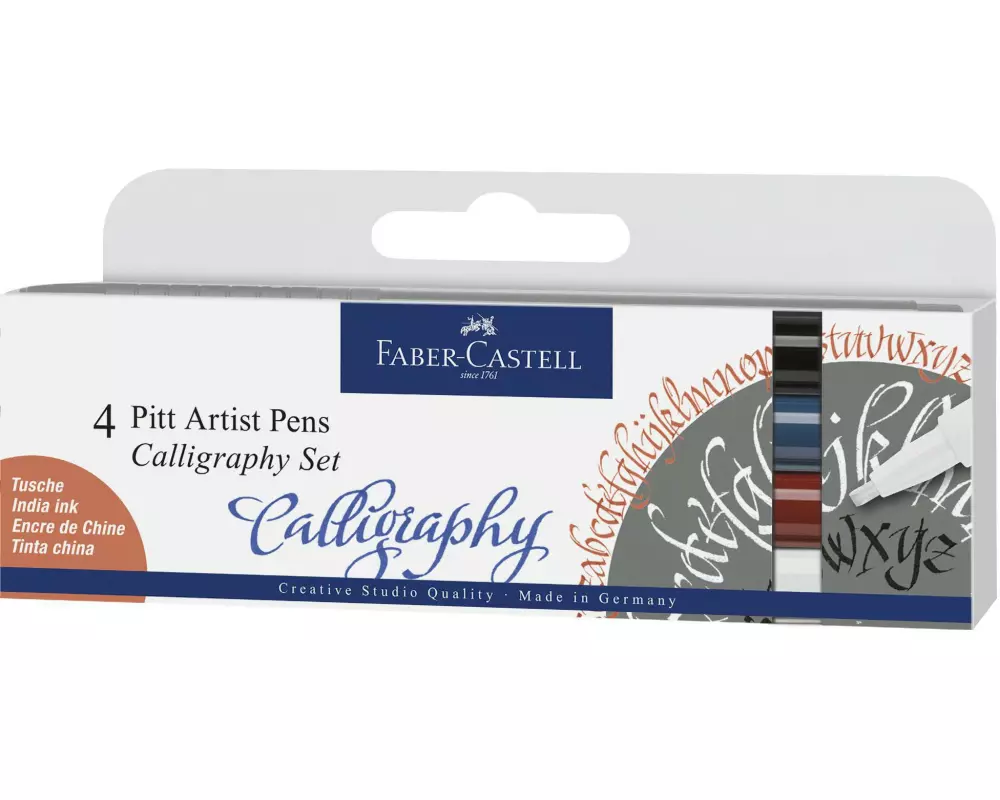 Faber-Castell Tuschestift Pitt Artist Pen Calligraphy Classic 4er Etui