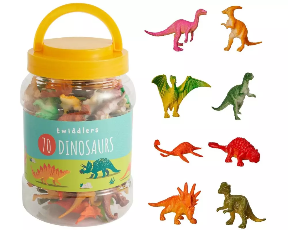 Twiddlers Spielfigurenset Mini Dinosaurier, 70 Stück