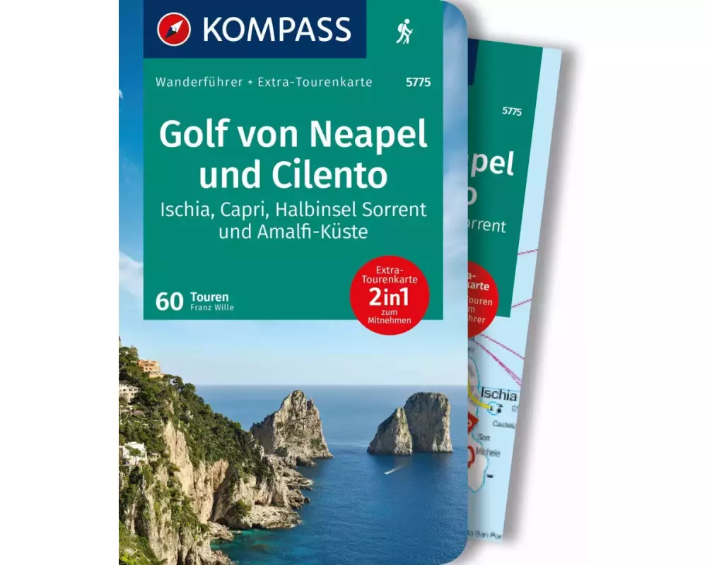 KOMPASS Wanderführer Golf von Neapel, Ischia, Capri, Halbinsel Sorrent, Amalfi-Küste und Cilento, 60 Touren mit Extra-Tourenkarte