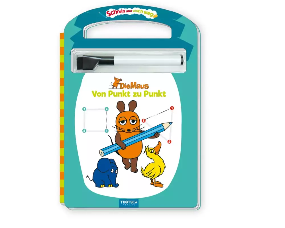 Trötsch Die Maus Schreib und wisch weg Pappenbuch Von Punkt zu Punkt