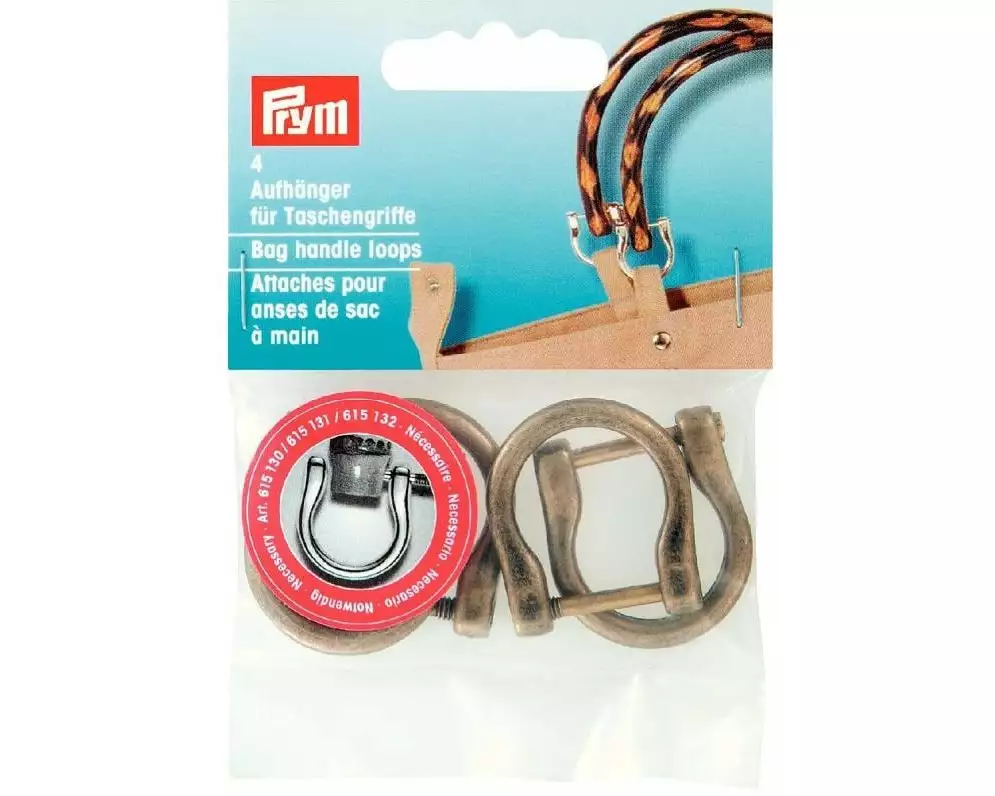 Prym Taschengriff Aufhänger 18 mm Altmessing 4 Stück