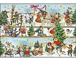 Adventskalender. Auguri - Kinder im Schnee / A5 / blanko