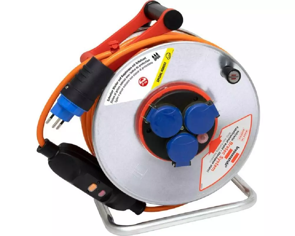 Brennenstuhl Baustellen-Kabelrolle Garant SK 290 50 m FI + Bretec 3x T13