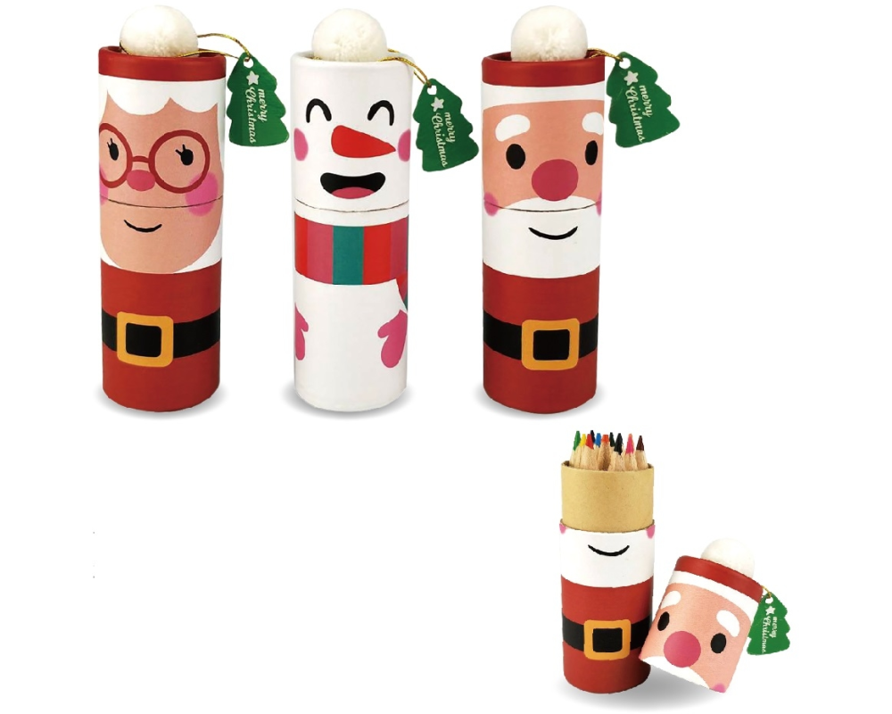 ROOST Mini Farbstifte X-mas XCP-001 12-teilig 3 ass.