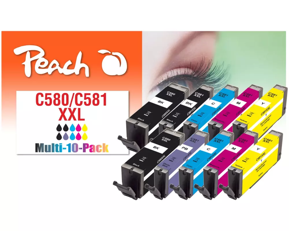 Peach Tintenset Canon PGI-580XL / CLI-581XL 2x C/M/Y/BK, 1x PBK/PB