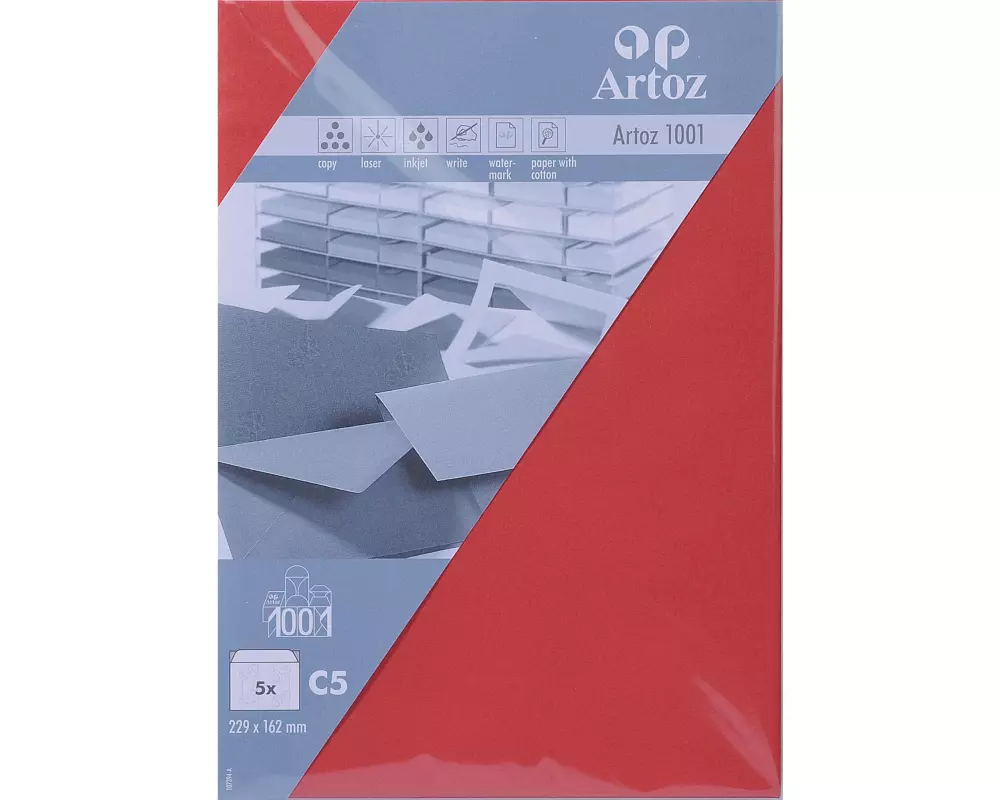 Artoz Couvert 1001, C5, 5 Stück, Rot
