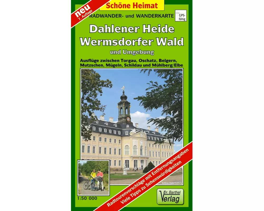 Radwander- und Wanderkarte Dahlener Heide, Wermsdorfer Wald und Umgebung
