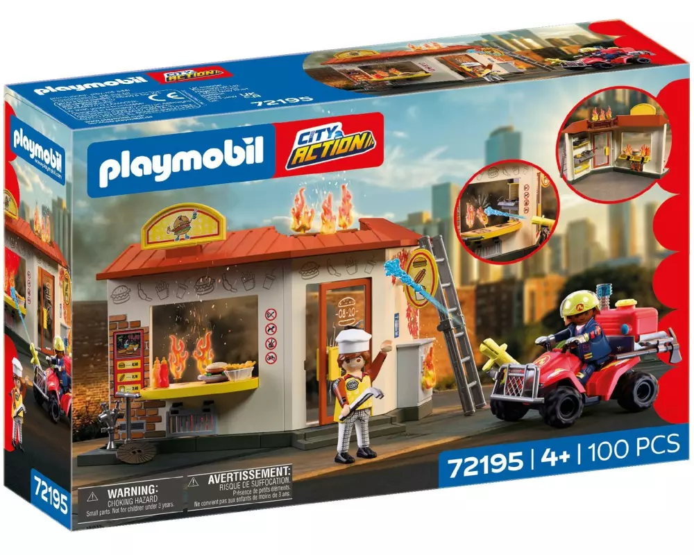 Playmobil Feuerwehr-Quad mit Burger-Bude 72195