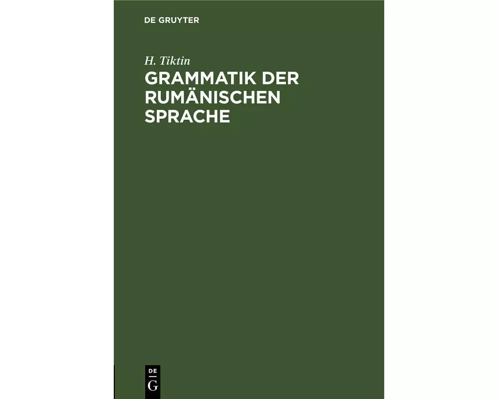 Grammatik der rumänischen Sprache