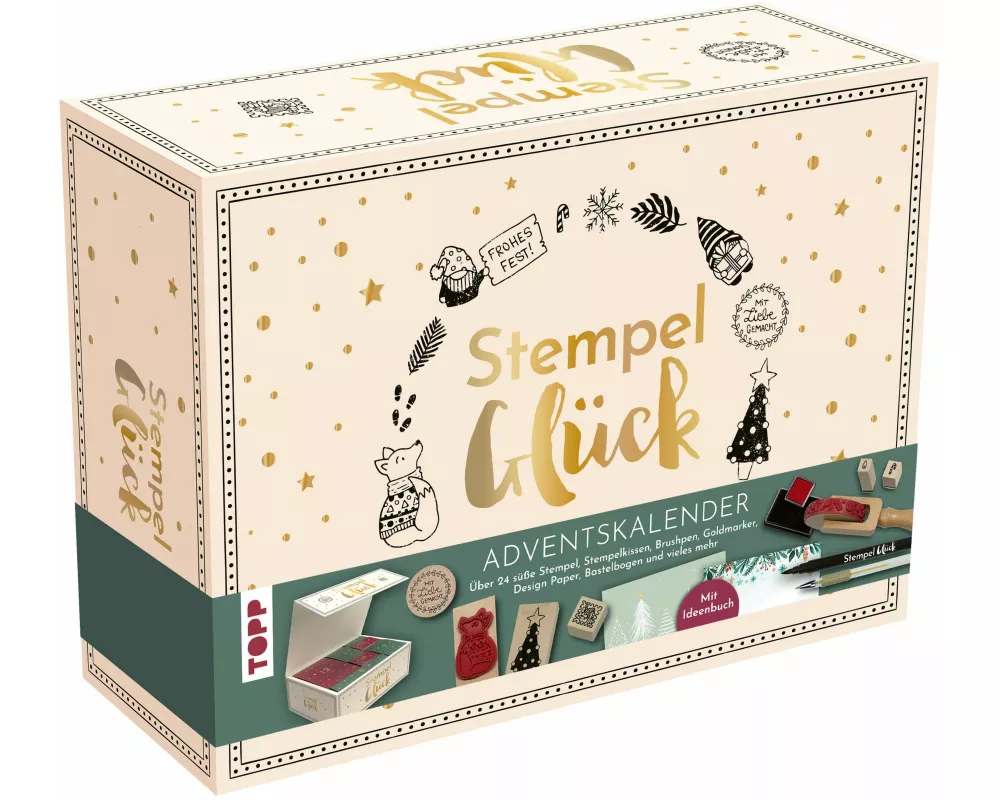 Adventskalender Stempel-Glück. Mehr als 24 Stempel, Anleitungsbuch und Zubehör