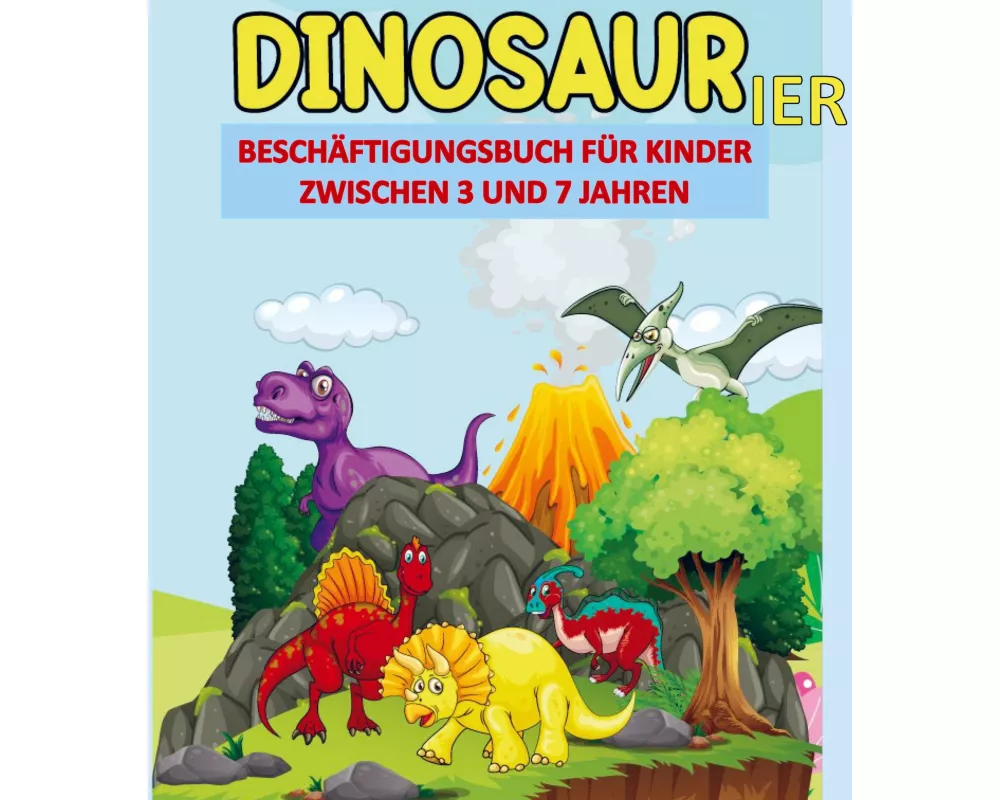 Dinosaurier-Aktivitätsbuch für Kinder: 100 Seiten kleines Dinosaurier-Aktivitätsbuch, Ausmalbilder, Punktmarker, Punkt-zu-Punkt, Labyrinthe für Kinder