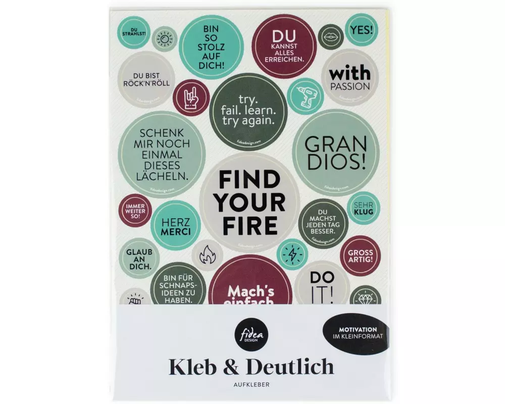Fidea Design Sticker Kleb & Deutlich A5, 1 Stickerbogen