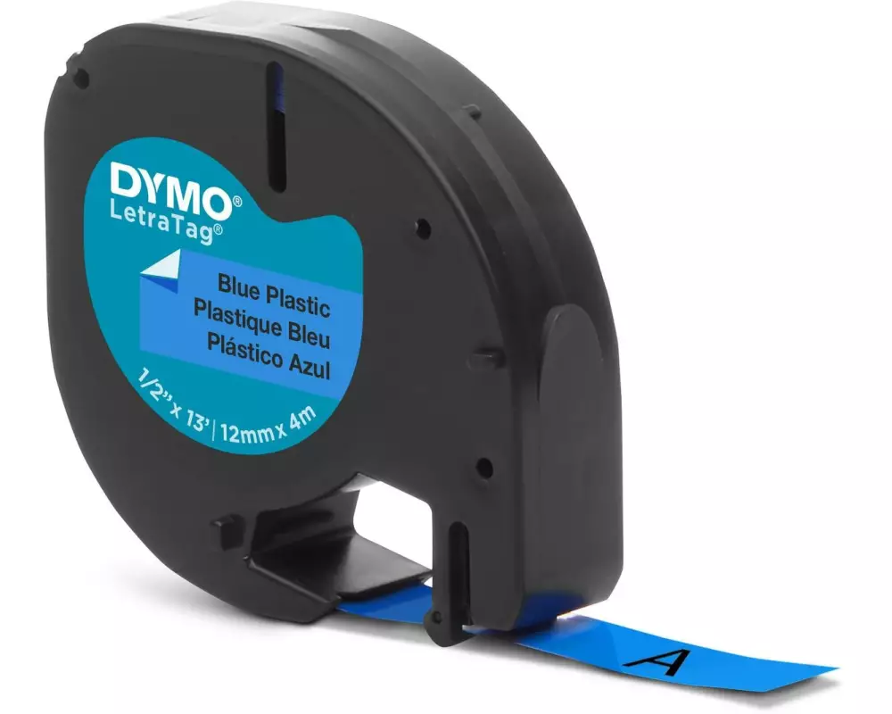 DYMO Beschriftungsband LetraTag Schwarz auf Blau