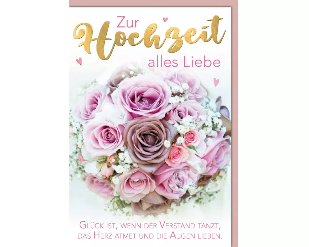 Braun + Company Hochzeitskarte Rosen 11.5 x 17 cm