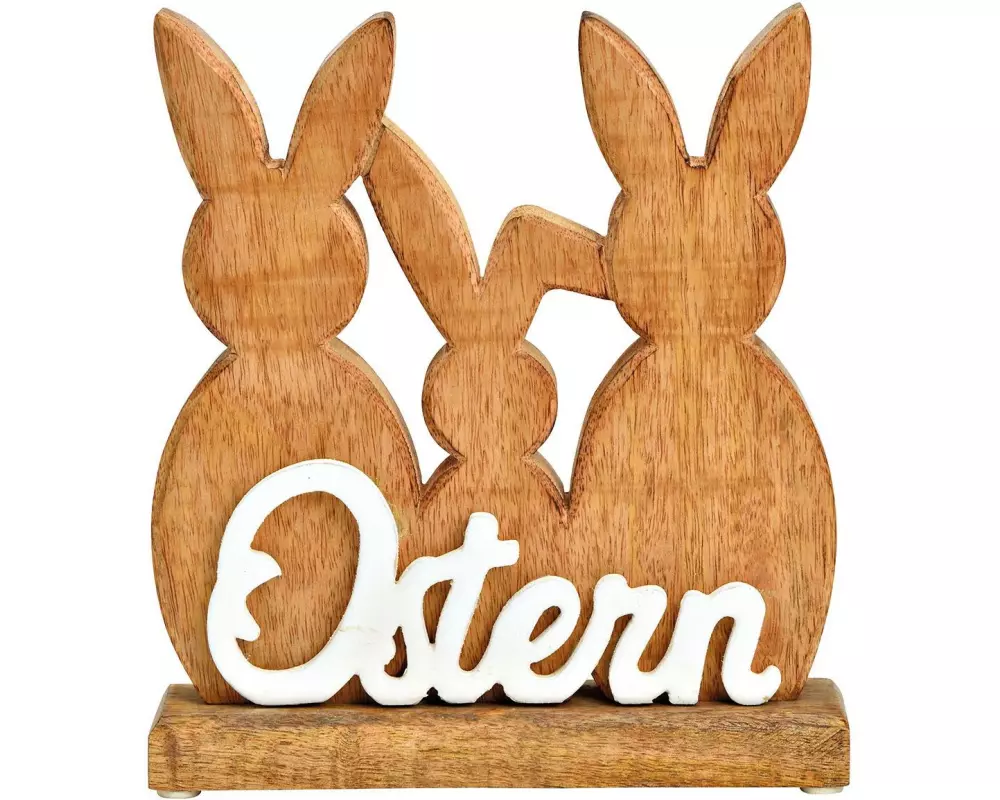 G. Wurm Aufsteller Hase mit Schriftzug Ostern 21 x 22 x 5 cm