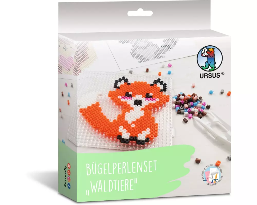 URSUS Bügelperlen Set Waldtiere Mehrfarbig