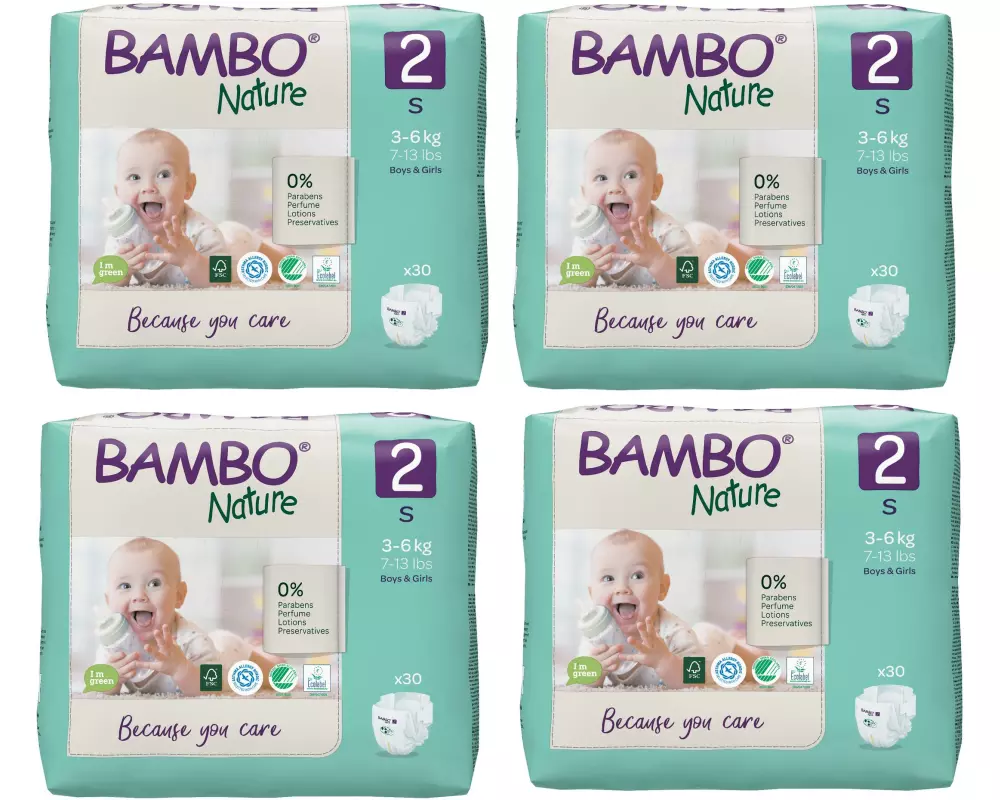 Bambo Nature Windeln Mini Grösse 2, 4x 30 Stk.