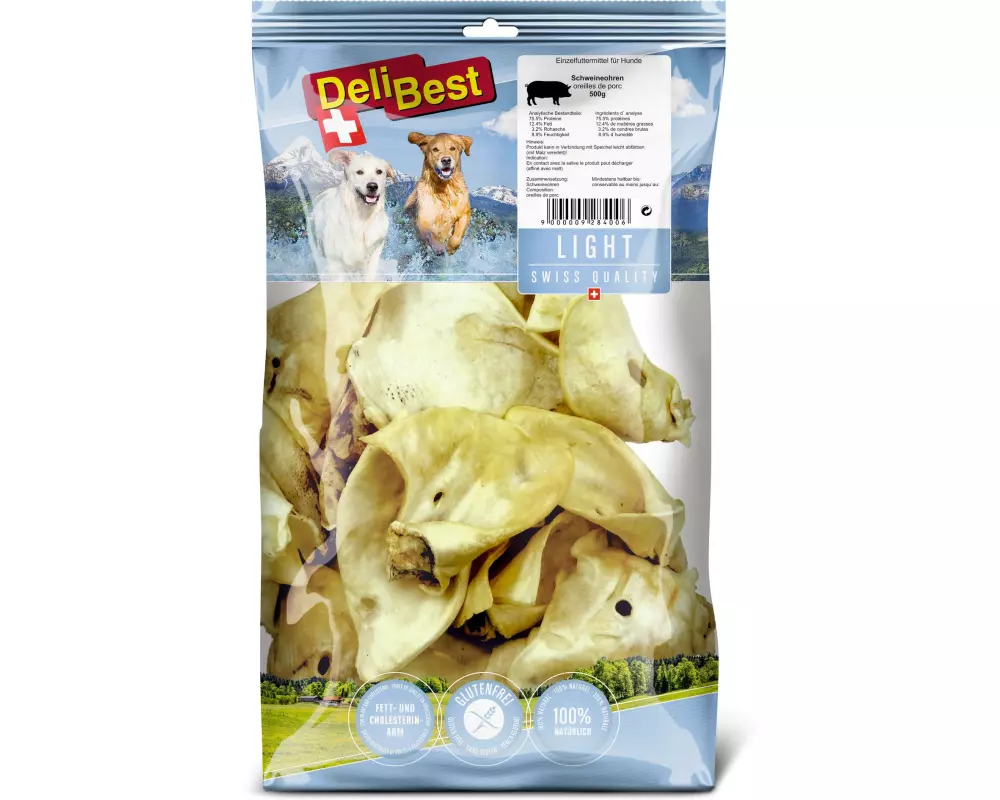 DeliBest Kausnack Light Schweineohren 500 g