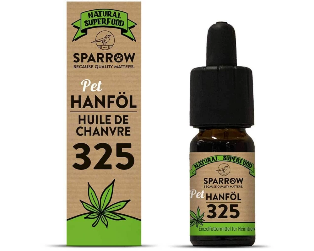 Sparrow Hunde-Nahrungsergänzung Hanföl 325 mit CBD, 10 ml