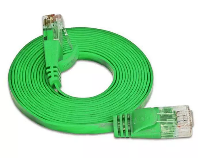 SLIM Slimpatchkabel RJ-45 - RJ-45, Cat 6, UTP, 0.5 m, Grün