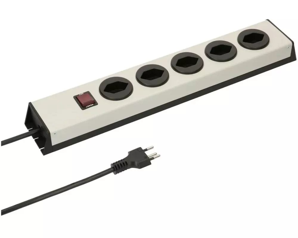 Max Hauri Steckdosenleiste Power Line 5x T13 mit Schalter
