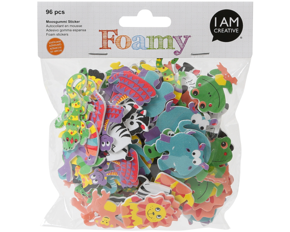 I AM CREATIVE Foamy 4019.06 Dschungeltiere 96 Stück