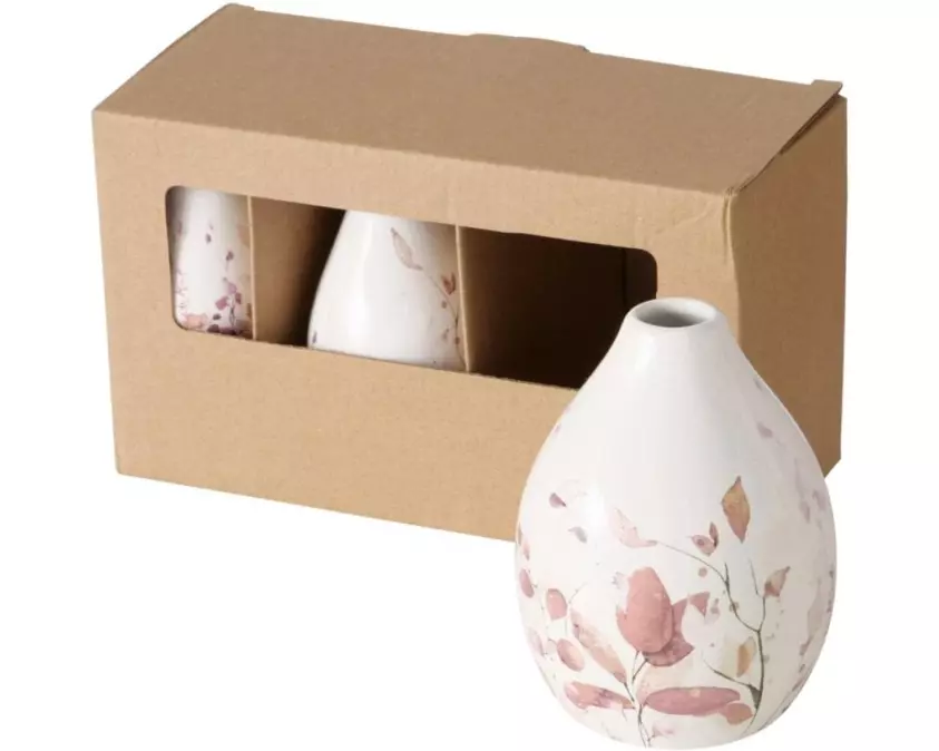 Boltze Vase Bernada 3 Stück, 12 cm, Weiss