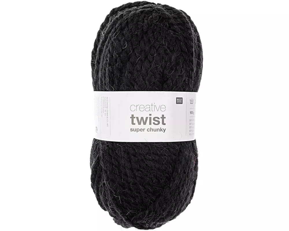 Rico Design Wolle Creative Twist Super Chunky 100 g Schwarz