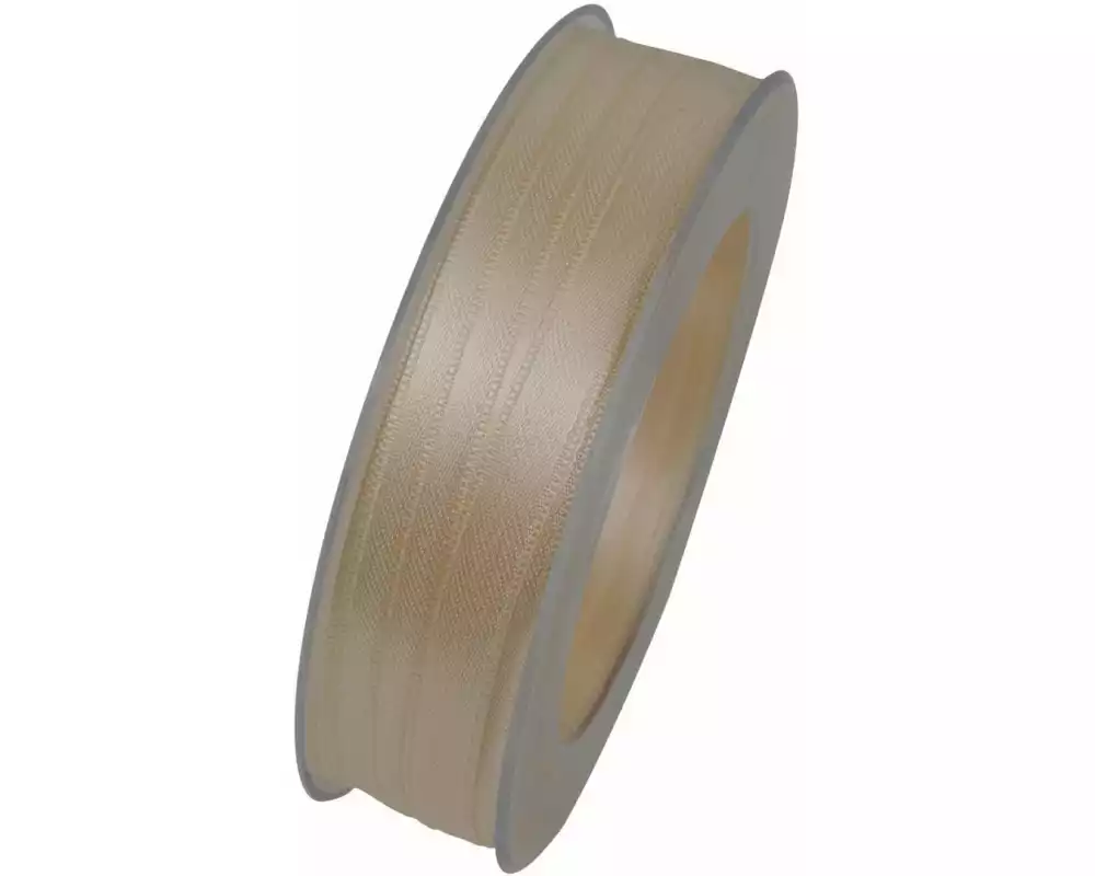 GOLDINA Satinband 10 mm x 25 m, Beige, 1 Stück