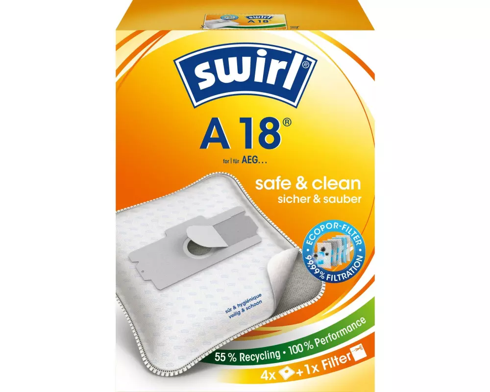 Swirl Staubfilterbeutel A 18 EcoPor 4 Stück