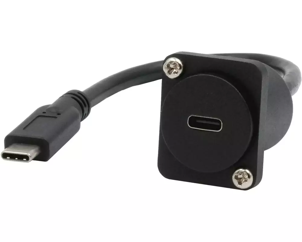 Exsys USB 3.1 Adapter D-Typ Kabel USB-C Stecker - USB-C Buchse