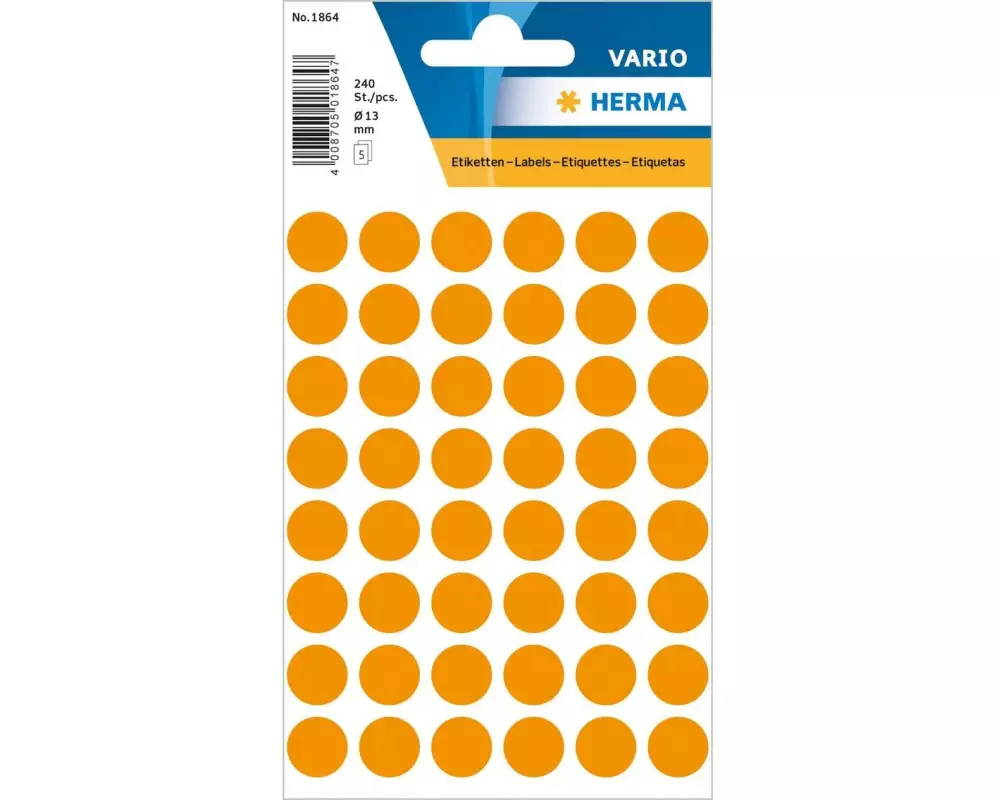 Herma Stickers Klebepunkte Vario Ø 13 mm, Neonorange