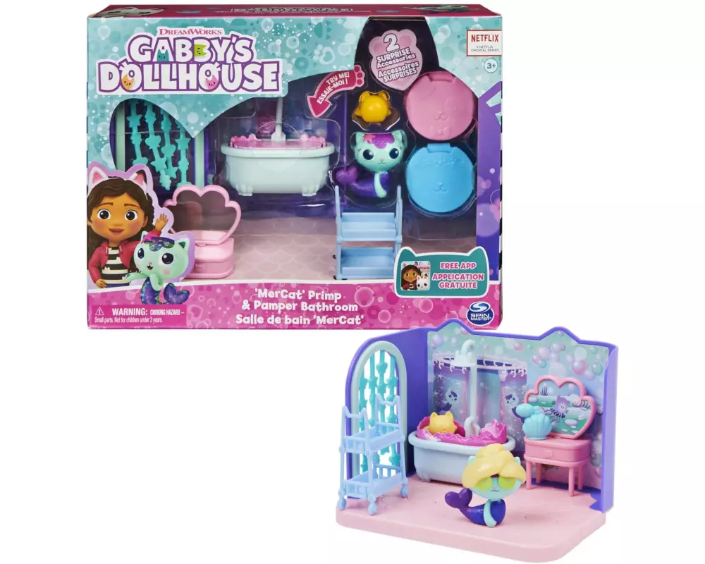 Spinmaster Gabby's Dollhouse MerCats Badezimmer Deluxe Rooms