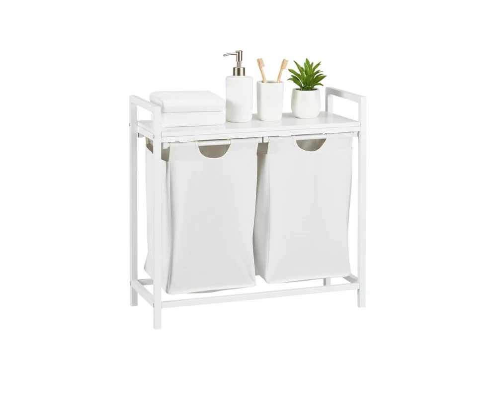 relaxdays Wäschekorb Grau/Weiss