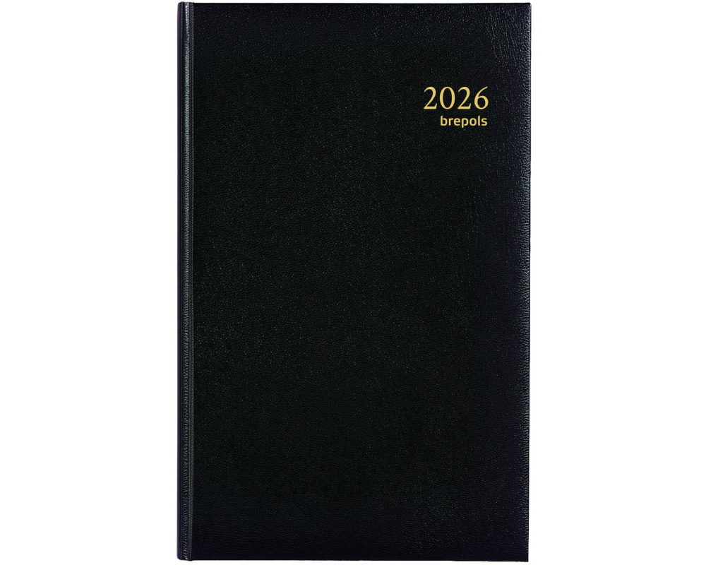 BREPOLS Agenda Saturnus Basic 2026 0.015.1255 1T/1S schwarz 13.5x20.8cm